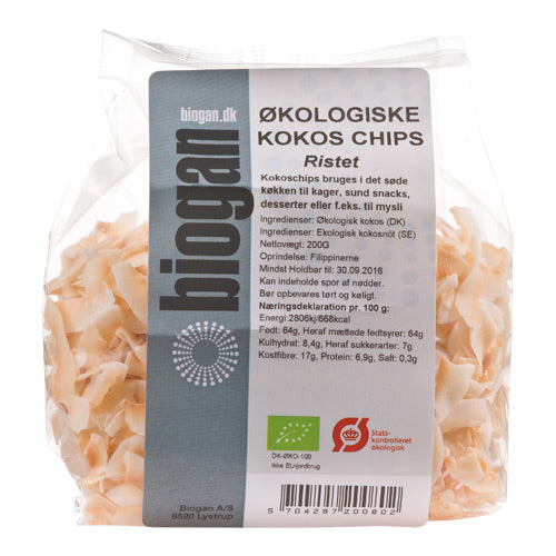 Kokoschips ristet Ø fra Biogan