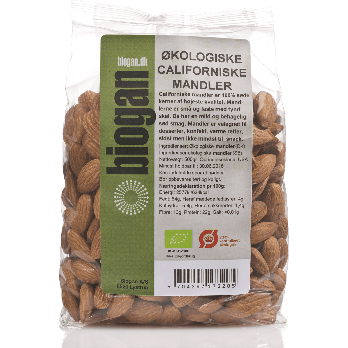 Biogan Mandler Californiske Økologisk | 400 g fra Biogan