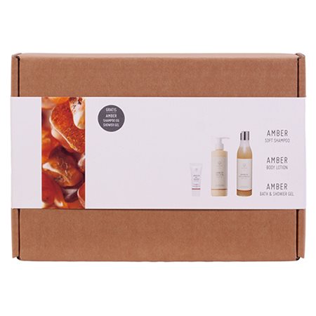 Gaveæske Amber Body Lotion, Shower Gel og Shampoo Værdi 245,-