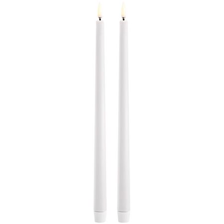 LED slim Kronelys, NW, Smooth, 2-pack, 2,3x32 cm Nordic white