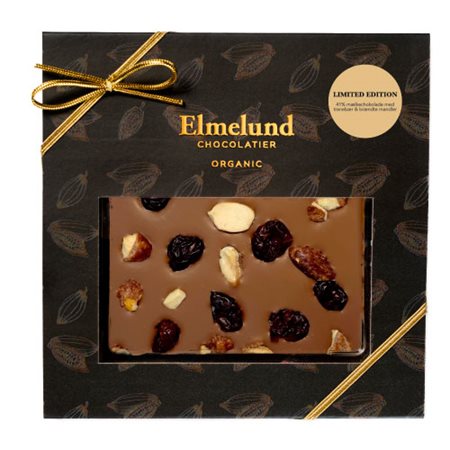 Mælkechokolade m. brændte mandler & tranebær Ø Limited Edition