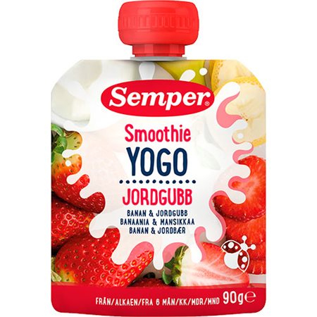 YOGO Smoothie med banan & jordbær fra 6 mdr.