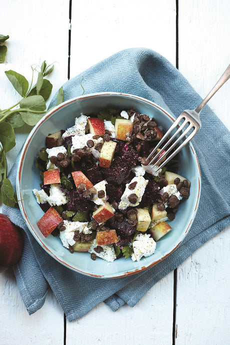 Linsesalat med rødbede og feta