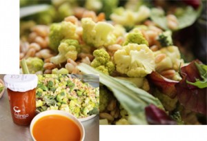 Perlespelt med æble-ingefær-karry-mangosauce