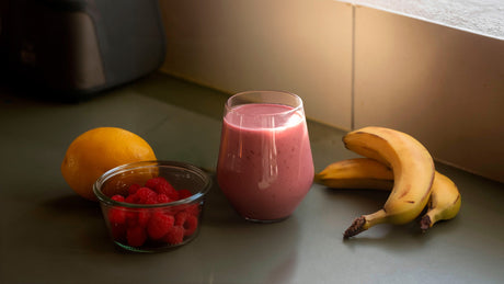 Morgen smoothie med hindbær banan & ekstra protein