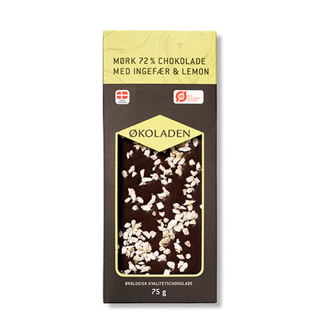 Chokolade mørk ingefær/lemon Ø fra Økoladen