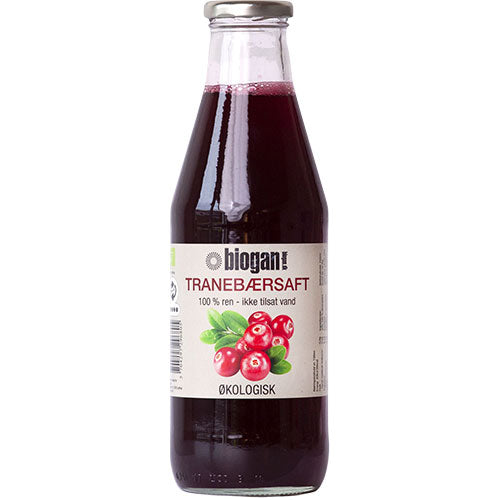 Tranebærsaft 100% ren saft Ø fra Biogan