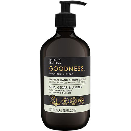 Hand & Body Lotion Oud, Cedar & Amber fra Baylis & Harding Goodness
