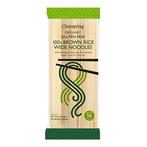 100% Brun ris nudler (wide) Ø fra Clearspring