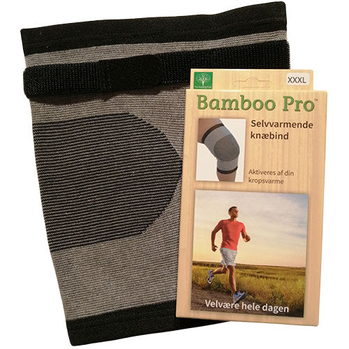 Knæbind Str: 3XL m/velcrobånd, selvvarmende fra Bamboo Pro