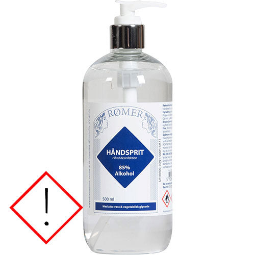 Håndsprit 85% m. glycerin fra Rømer