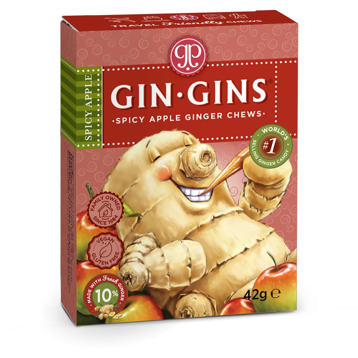 Ginger Chews (Gins Gins) Spicy Apple Travel Pack