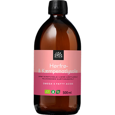 Urtekram Hørfrø- & Kæmpenatlysolie Økologisk | 500 ml fra Urtekram