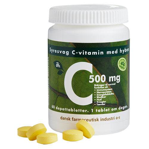 C500 mg syresvag C-vitamin fra Grønne dfi vitaminer