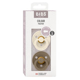 BIBS Colour Latex Ivory/Dark Oak | Size 2 - 2 PACK fra BIBS