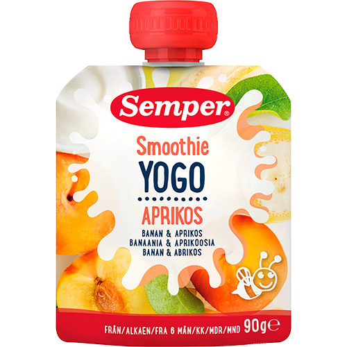 YOGO Smoothie med banan og abrikos fra 6 mdr. fra Semper