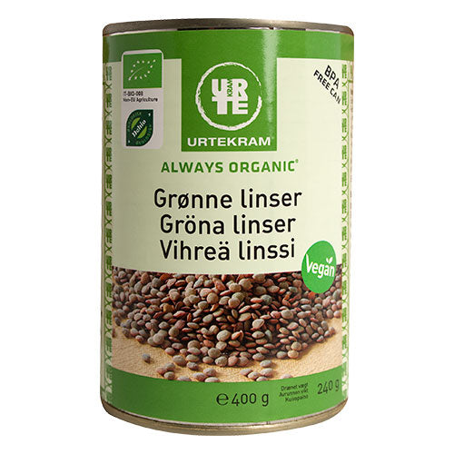 Linser grønne i dåse Ø fra Urtekram