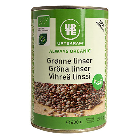 Linser grønne i dåse Ø fra Urtekram