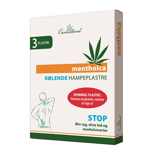Kølende Hampeplastre 3 stk 10x14 cm Mentholca fra Cannaderm