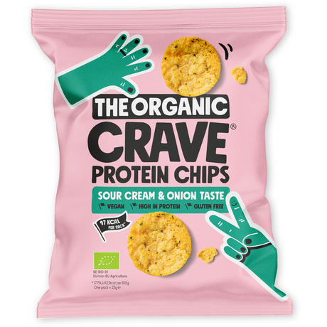 Protein chips m. sour cream & Onion Ø fra The Organic Crave