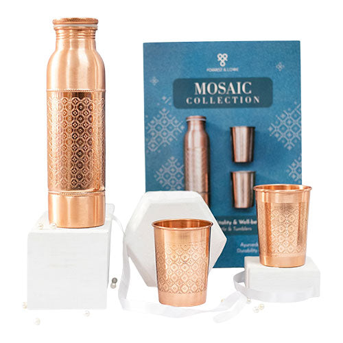 Kobber gavesæt Mosaic (1x900ml+2x300ml) fra Forrest & Love