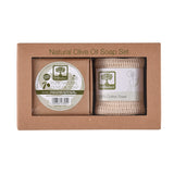 Set Handmade Olive Oil Soap+Exfoliating 100%cotton fra BIOselect