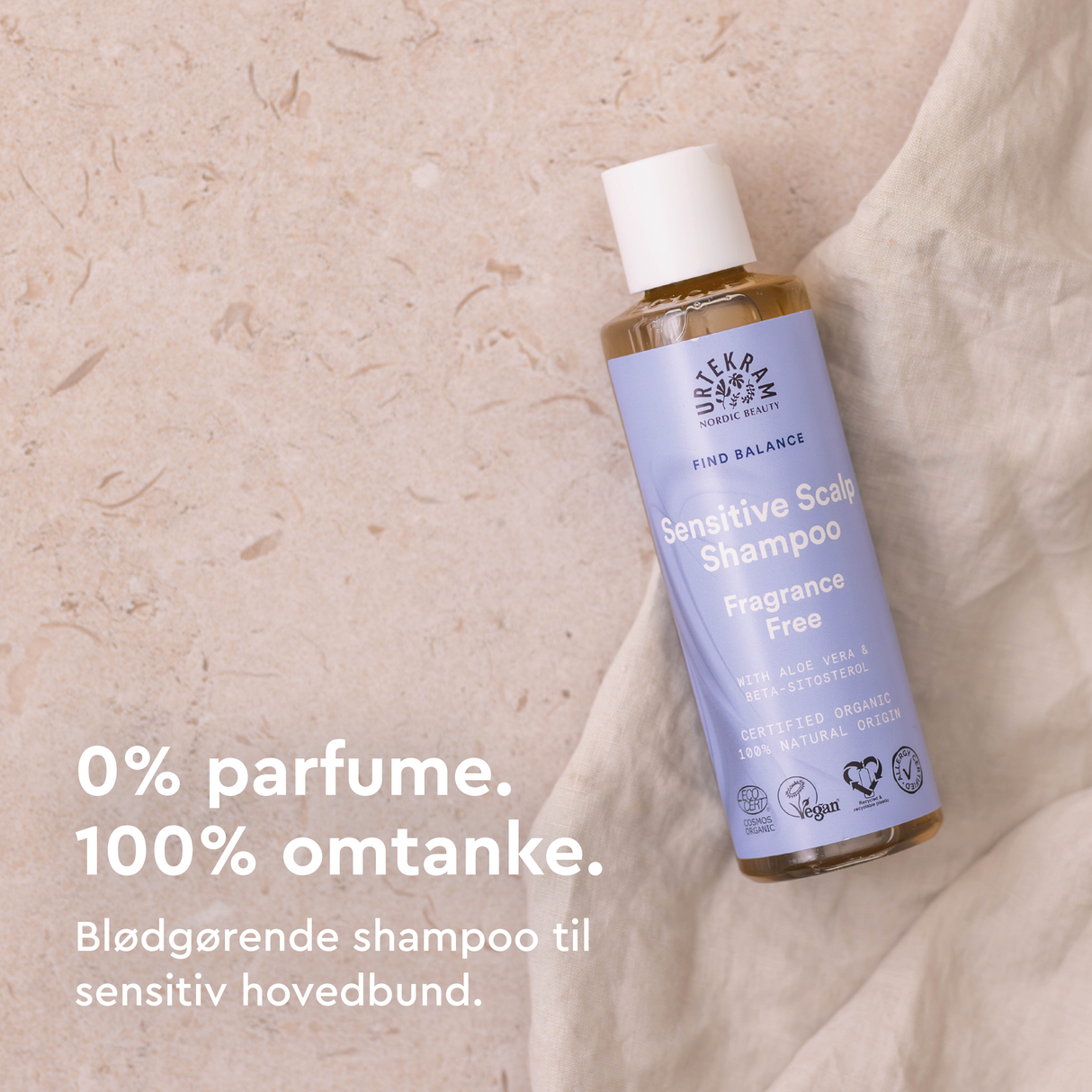 Shampoo Sensitive Scalp - Fragrance Free - Find Balance | 250 ml fra Urtekram