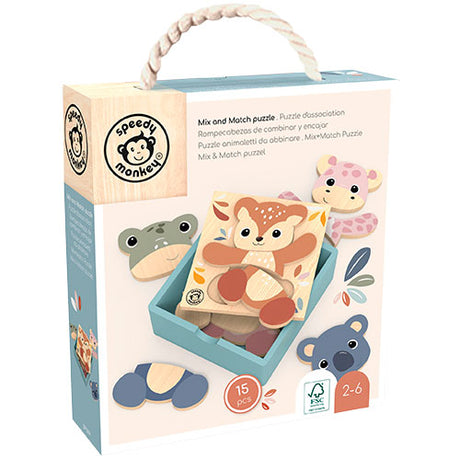 Speed Monkey Mix and Match Puzzle, 2-6 år fra Speedy Monkey