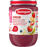 Frugtpure m jordbær,æble,pære,banan & blåbær 5 mdr fra Semper