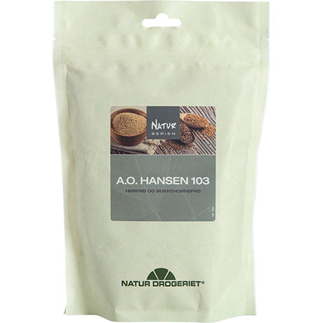 A. O. Hansen 103 - hørfrø og bukkehornsfrø. fra Natur-Drogeriet