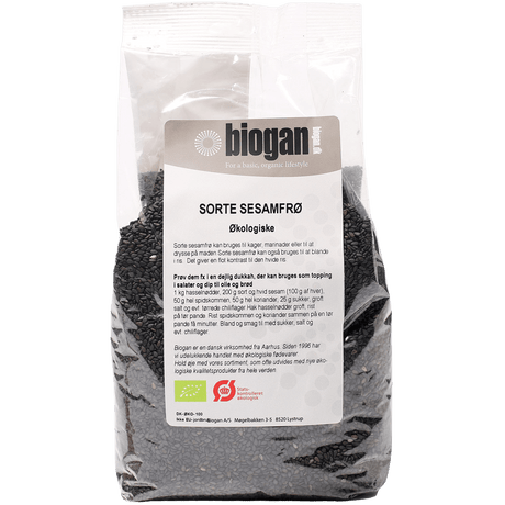 Biogan Økologiske Sorte Sesamfrø | 500 g fra Biogan