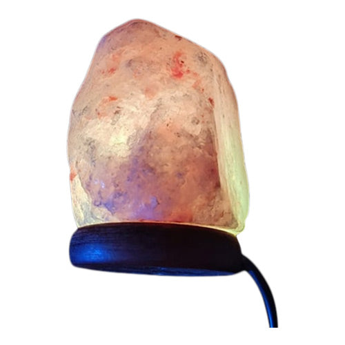 Himalaya salt lampe pink USB m. skiftende farver fra Helsam.dk