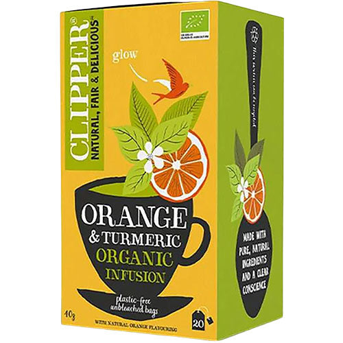Urtete med appelsin & gurkemeje Ø fra Clipper
