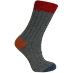Merinostrømper Rød/grå str. 35/38
