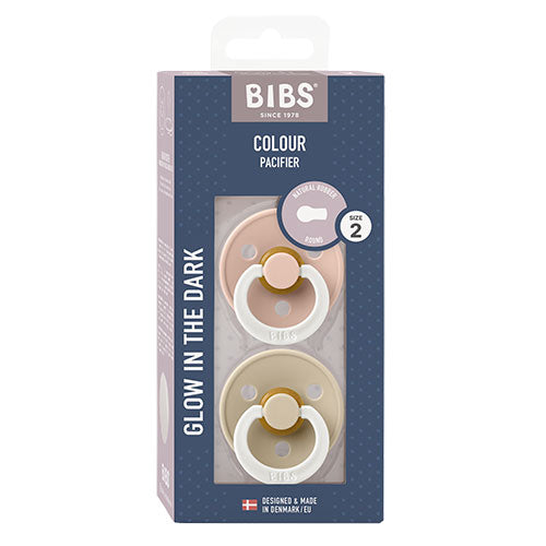 BIBS Colour Latex Size 2 Blush GLOW/Vanilla GLOW fra BIBS