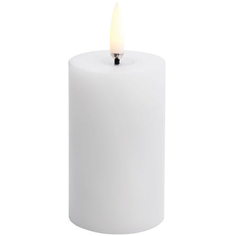 LED melted Bloklys, Nordic White, Smooth, 5x7,5 cm fra Uyuni lighting