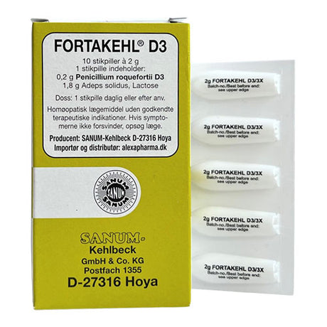Fortakehl stikpiller D3 fra Sanum