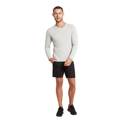 Men´s  Long Sleeve Crew T-shirt Light Marl str. XL fra Boody