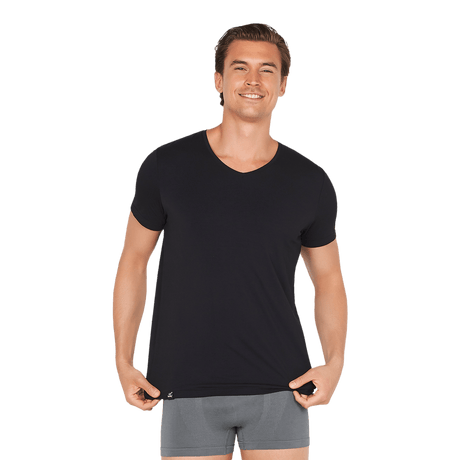 Boody Men´s V-neck T-shirt Sort | Str. S fra Boody