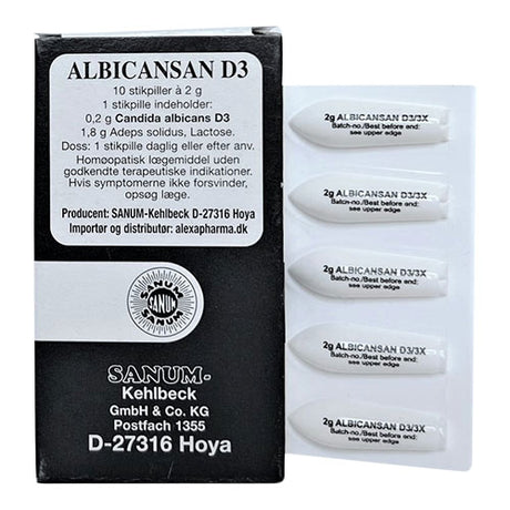 Albicansan stikpiller D3 fra Sanum
