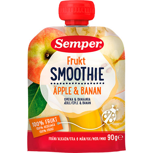 Frugtsmoothie med æble og banan fra 6 mdr. fra Semper