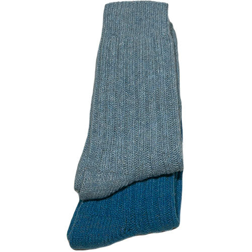 Tykke merinostrømper light blue/turqouise 43/46