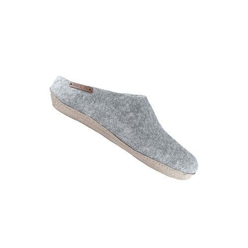 SHU`S hjemmesko med læder sål - Light Grey 38 fra SHUS