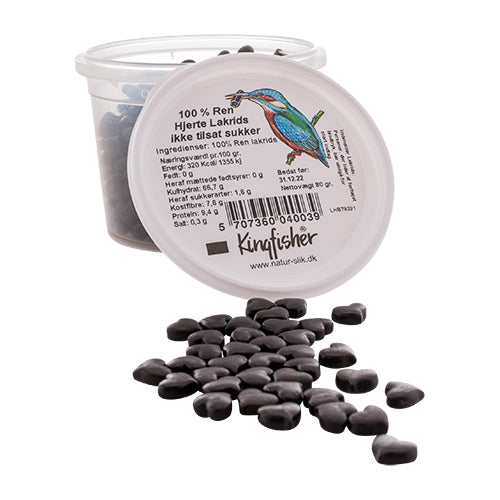 100% Ren hjerte lakrids fra Kingfisher