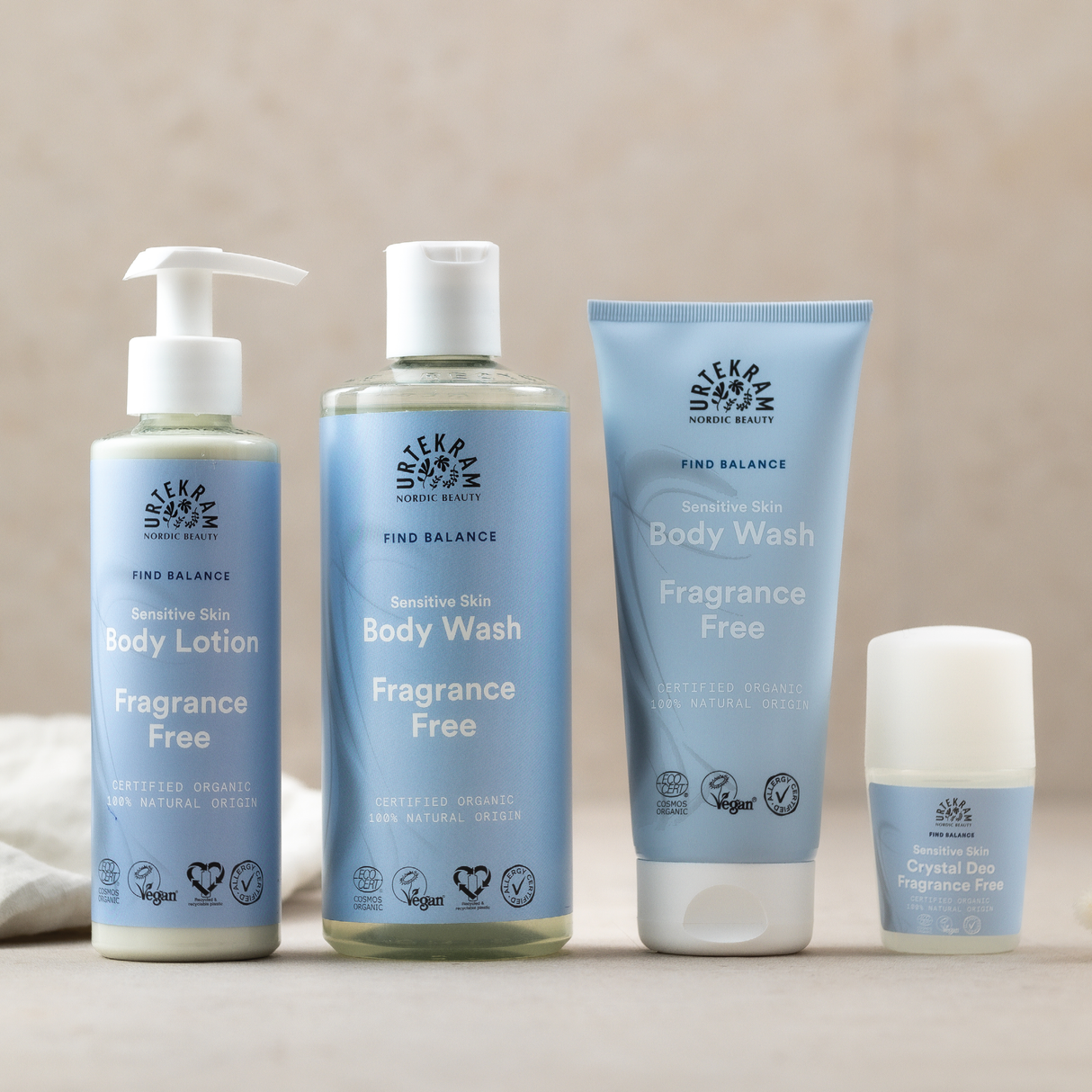 Crystal deo roll on - Fragrance Free - Sensitive Skin fra Urtekram