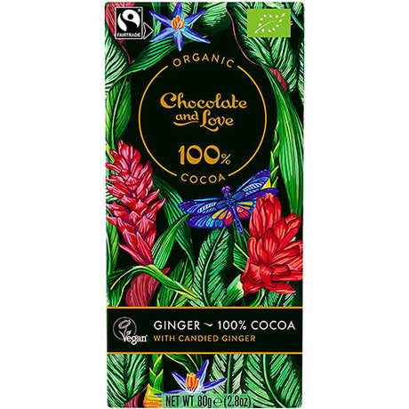 Mørk chokolade med kandiseret ingefær 100% Ø