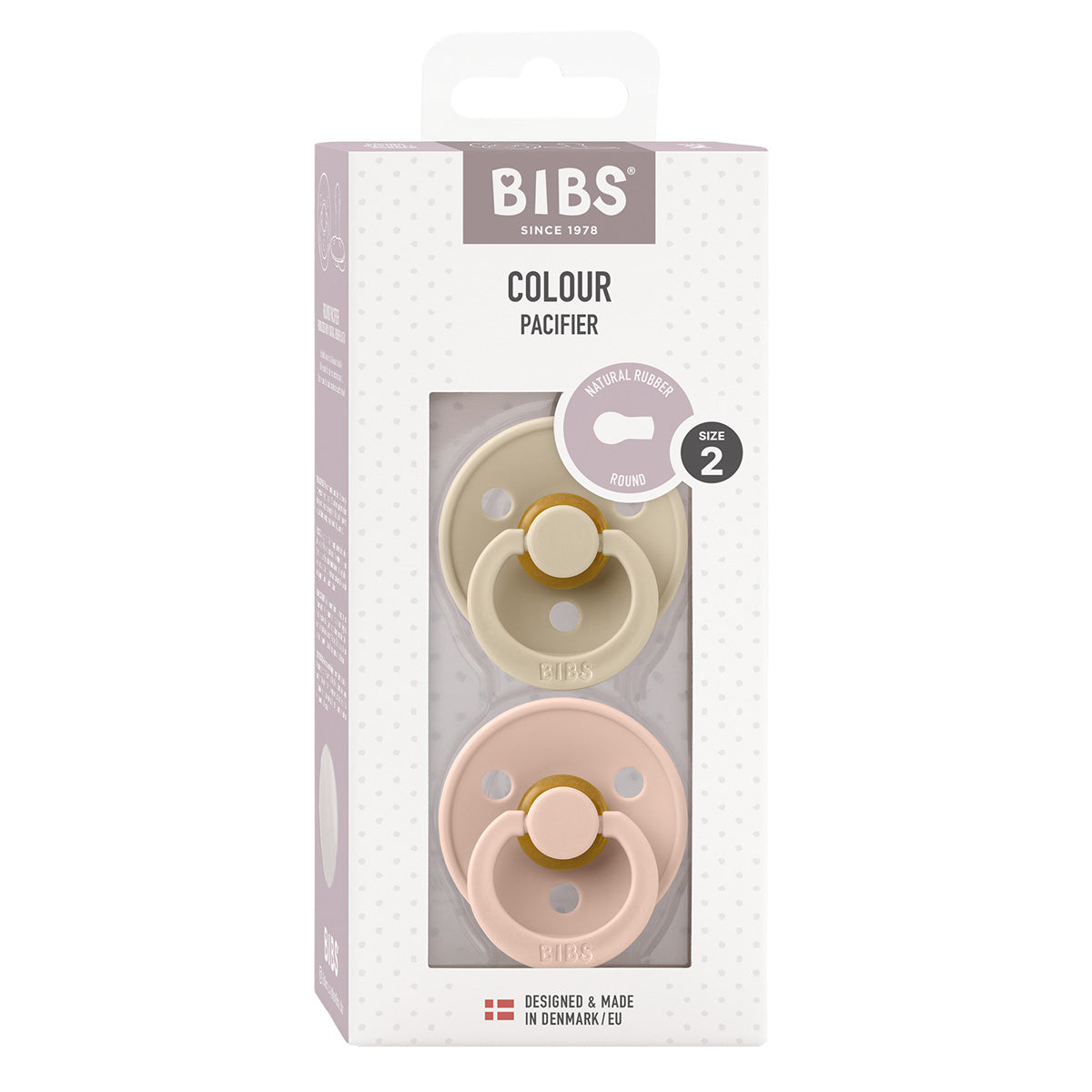 BIBS Colour Latex Size 2 Vanilla/Blush 2 PACK