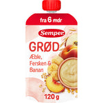 Semper Grød Med Æble, Fersken & Banan Fra 6 Mdr. | 120 g