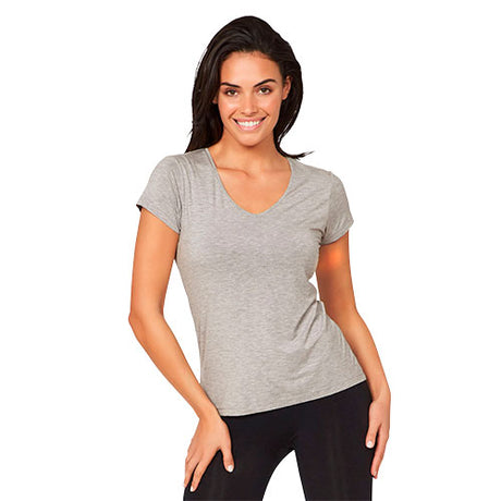 Women´s V-Neck T-Shirt lysegrå  str. M fra Boody