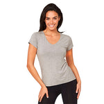 Women´s V-Neck T-Shirt lysegrå  str. M